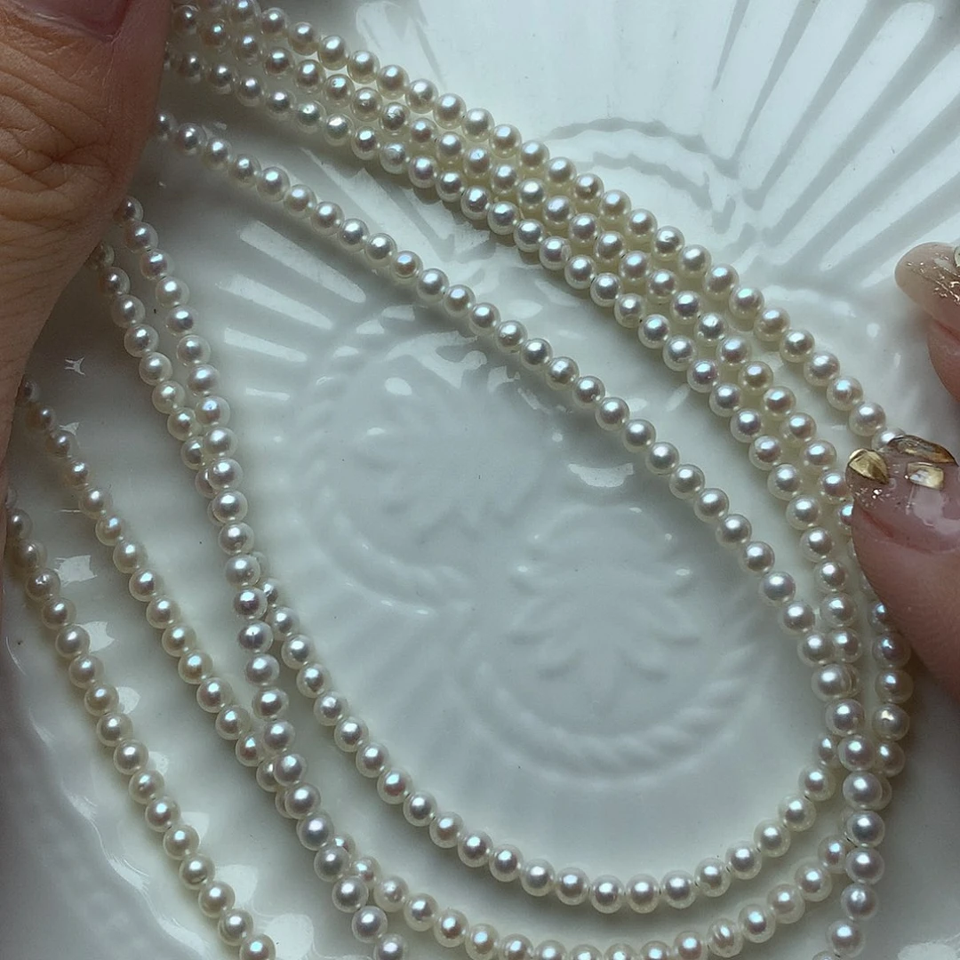 淡水珍珠3mm未镶嵌x16项链