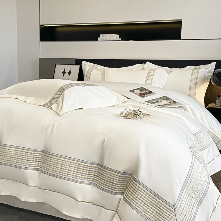 酒店风180支长绒棉四件套100全棉纯棉被套床单笠轻奢床上用品