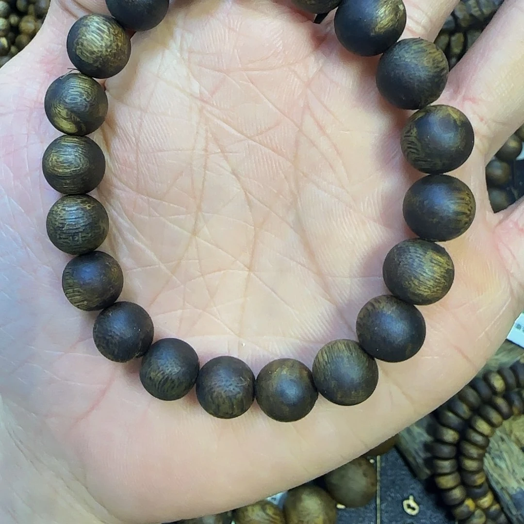 沉香手串雲*99沉1.0圆珠9.2克