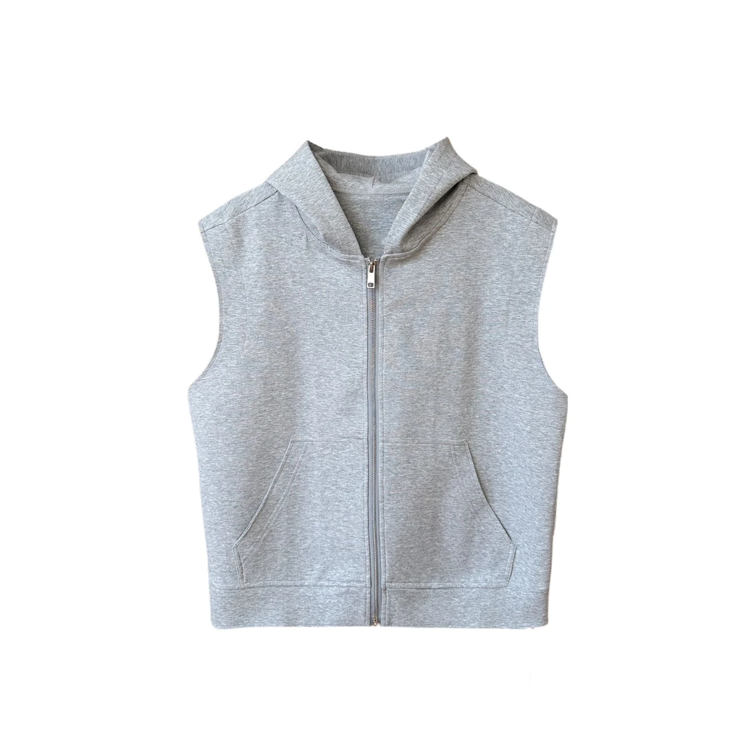 AW241555  设计师太空棉拉链连帽马甲