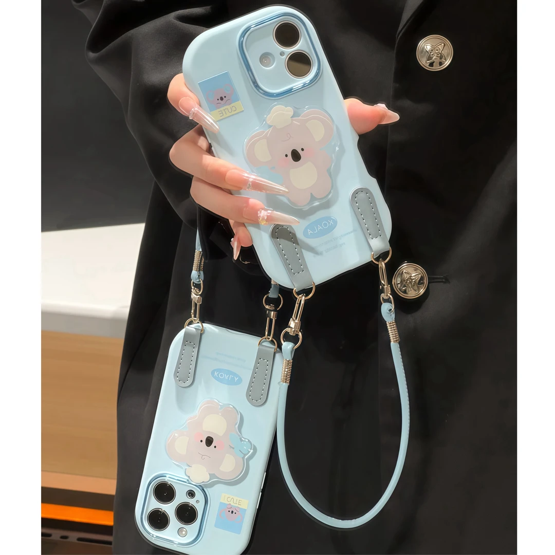 考拉支架挂绳适用苹果16/17手机壳iPhone15小米14vivoppo华为p70