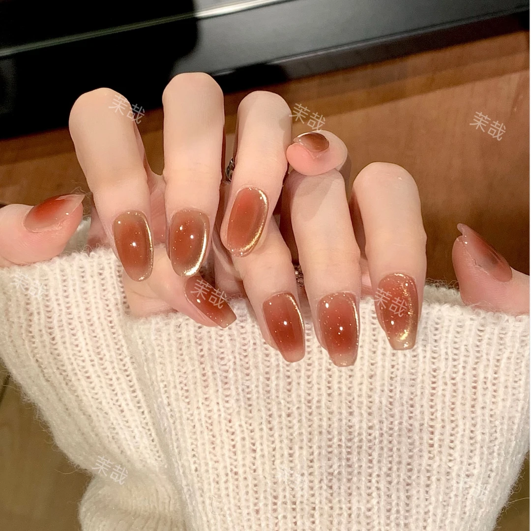 茉哉【琥珀金石】纯手工定制拆卸穿戴甲A4526