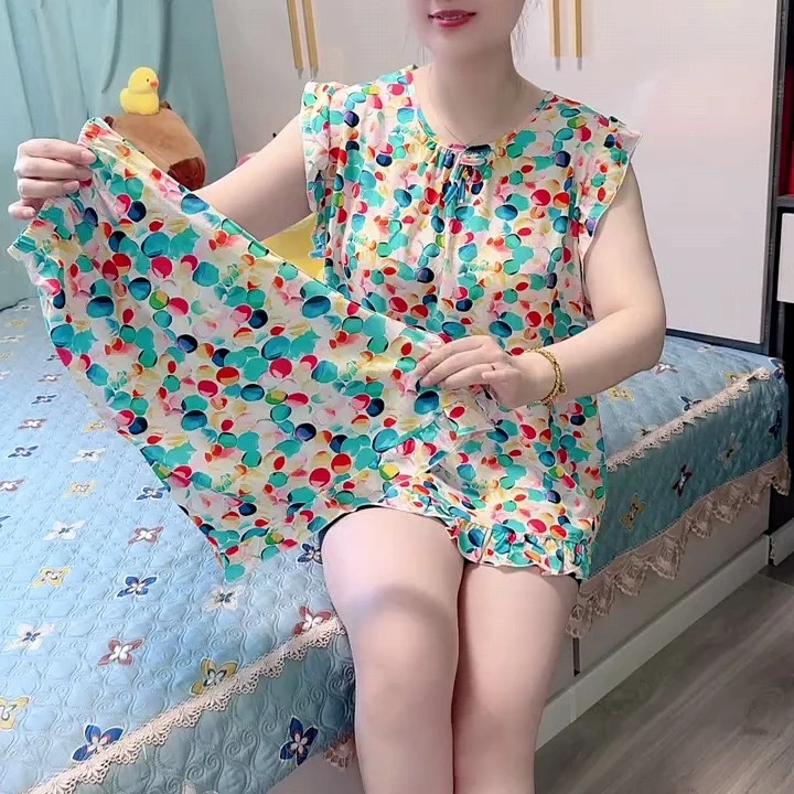 8828时尚洋气休闲宽松坎袖短裤睡衣套装夏季新款家居服网红爆款