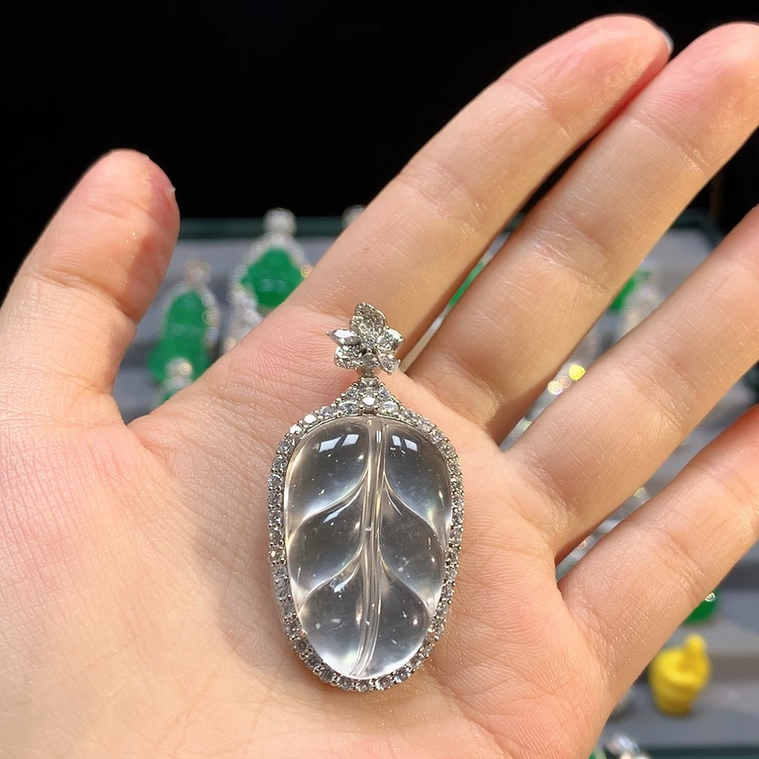 石英质玉银S925镶嵌颈饰