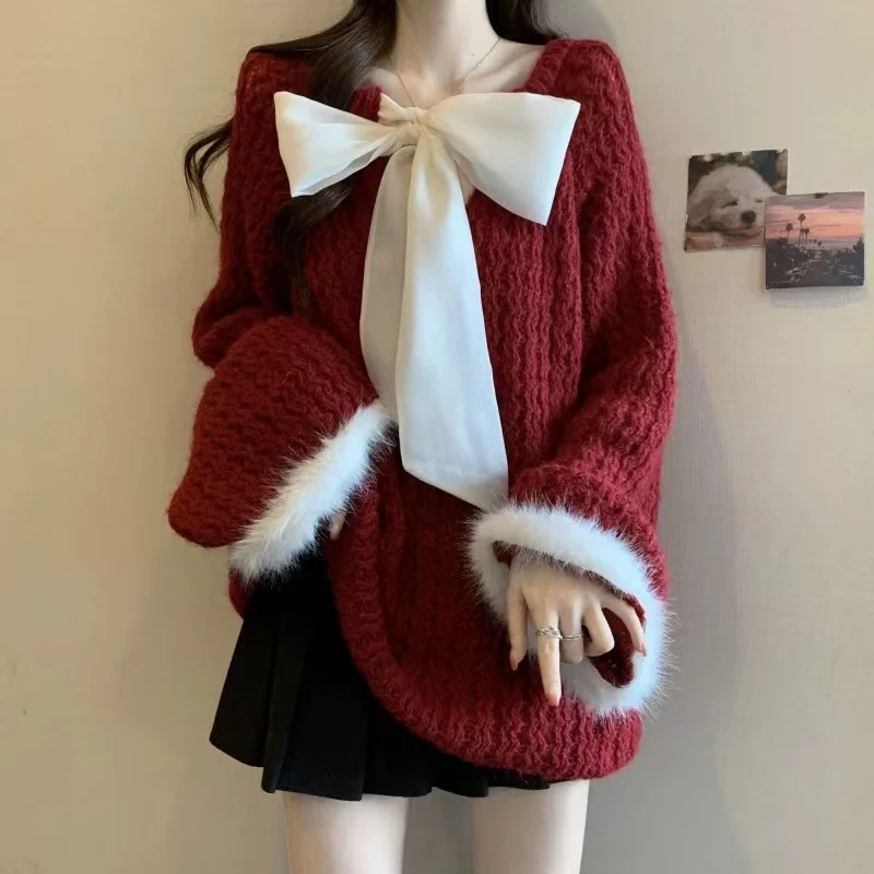 【B1101-B1150】秋冬针织加厚套头毛衣慵懒风洋气百搭宽松韩版外套