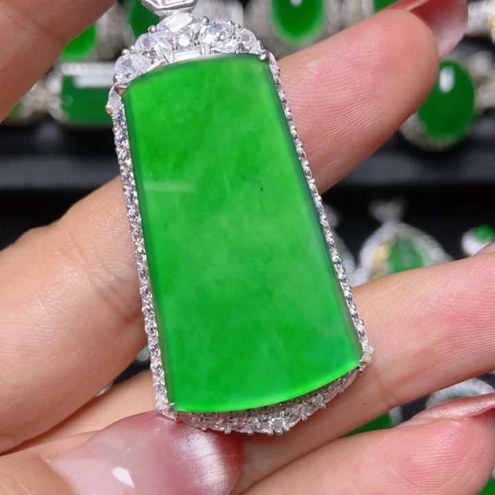 颈饰银S925镶嵌翡翠翡翠