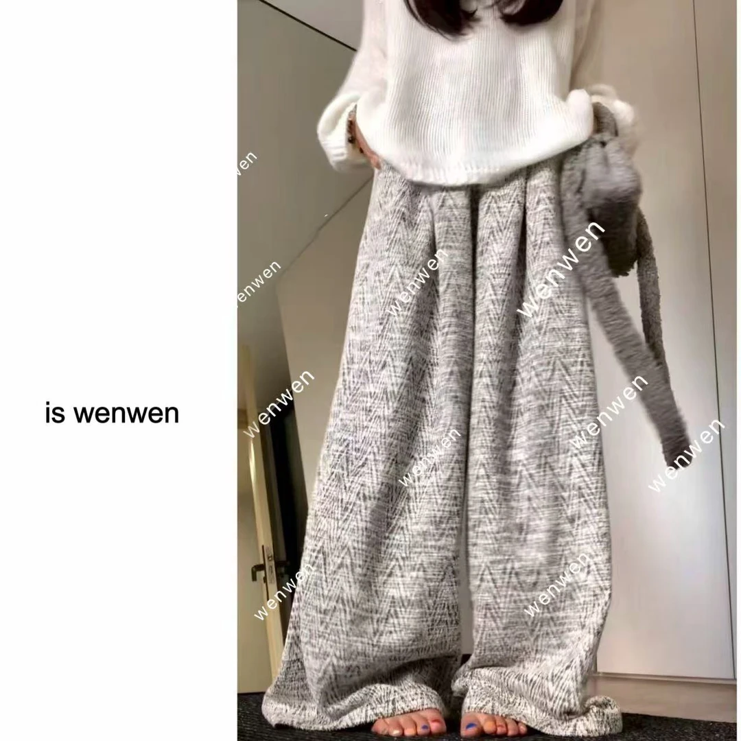 【WEN】伯爵茶肆 新款秋季高腰阔腿裤慵懒风休闲长裤 YS1027
