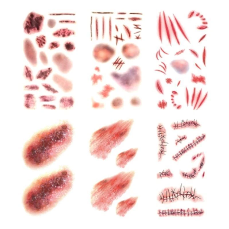 【艺凡】吓人恶作剧淤青擦伤烫伤抓伤装饰假血浆贴纸脸部贴纸