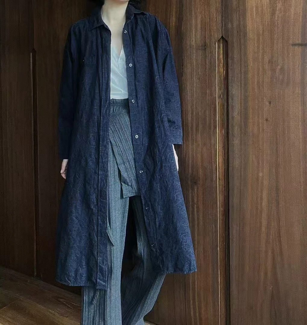 95新  藏蓝黑色提花外套