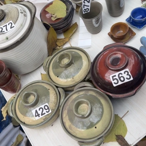 泥塑砂锅4只微瑕品