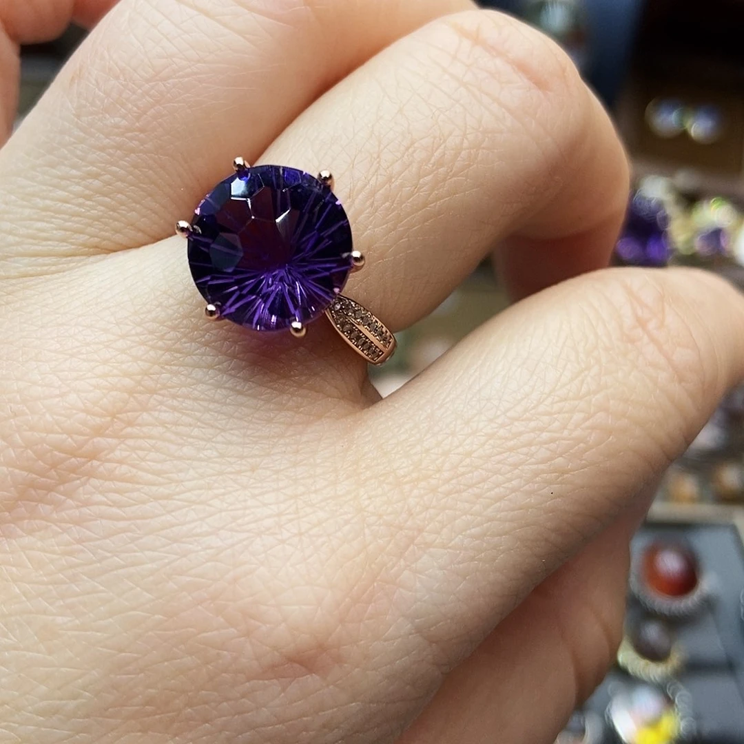 水晶戒指银S925镶嵌?**?