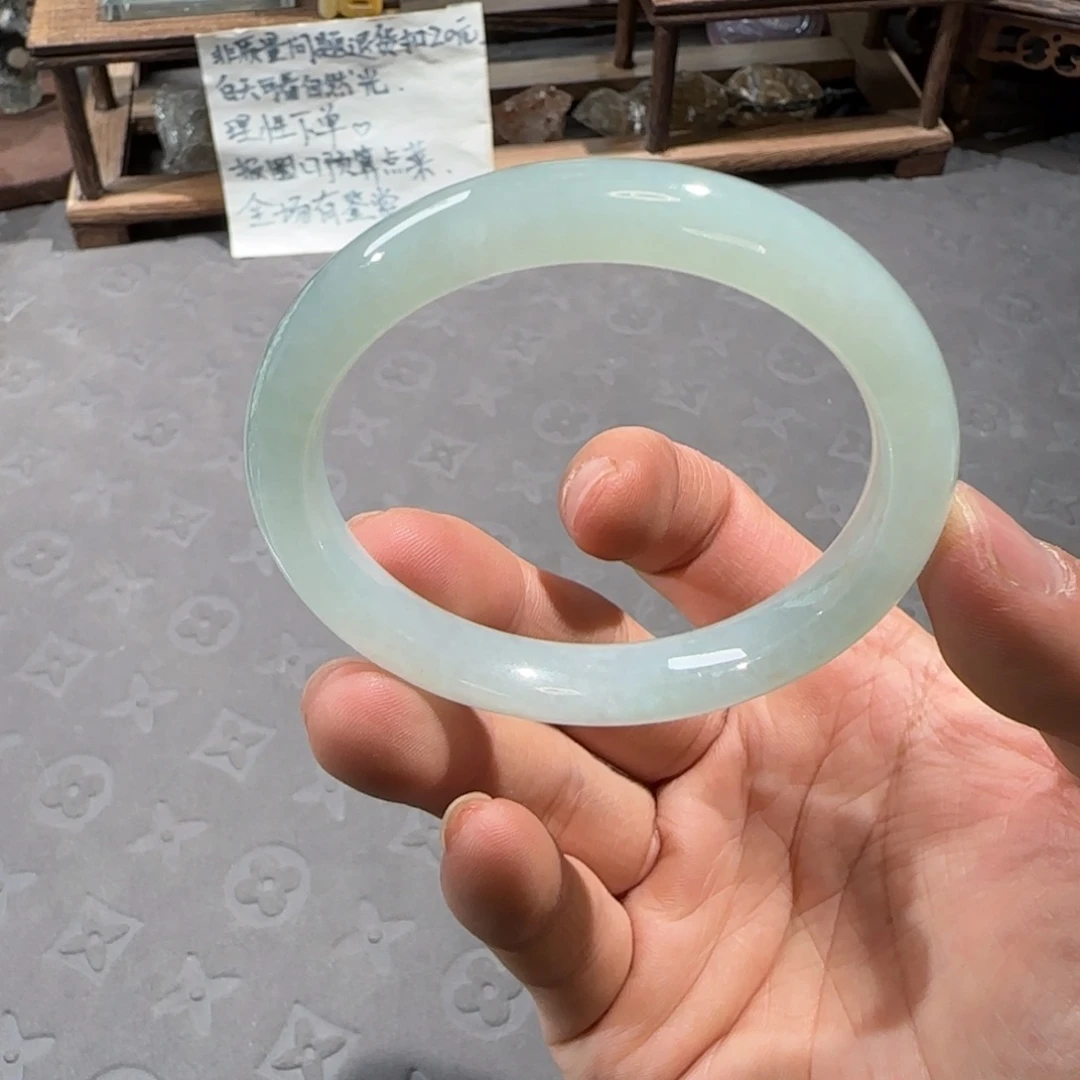 翡翠未镶嵌手镯53.5圈口