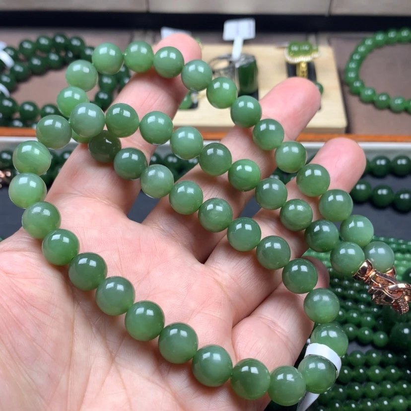 【闪购商品】和田玉（碧玉）颈饰未镶嵌10mm猫眼