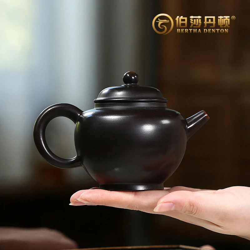 BERTHA DENTON/伯莎丹顿宜兴名家原矿紫砂壶标瓶茶壶名家黑泥陶