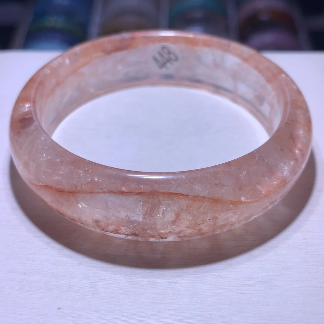 银S925镶嵌水晶手镯粉胶59.7圈448