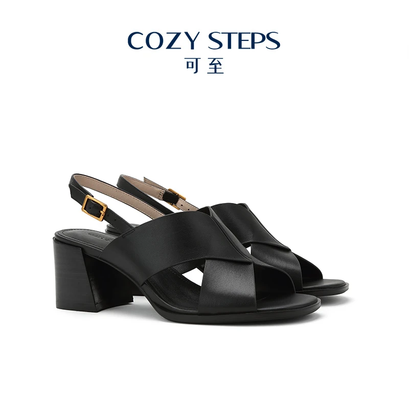 COZYSTEPS可至夏季时尚外穿凉鞋百搭舒适乌兰托娅粗跟女鞋6034