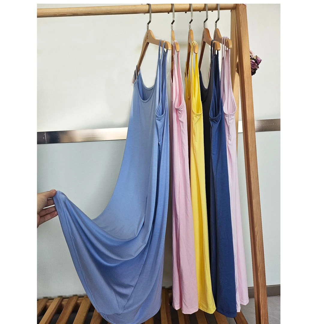 莫代尔女童宽松吊带背心裙女夏装新款无袖连衣裙