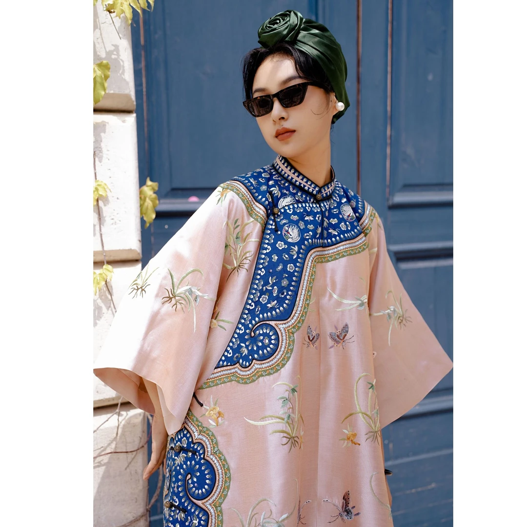 【蝶恋花】葳蕤国风新中式斜襟粉色上衣女服（胸围136，长87））