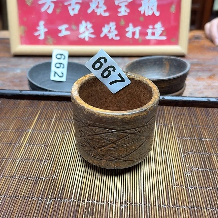 纯手工制作粗陶茶具