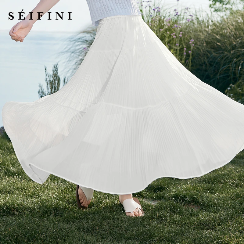 诗凡黎浪漫飘逸半裙新款A字半身裙老钱风显瘦蛋糕裙7G5140641