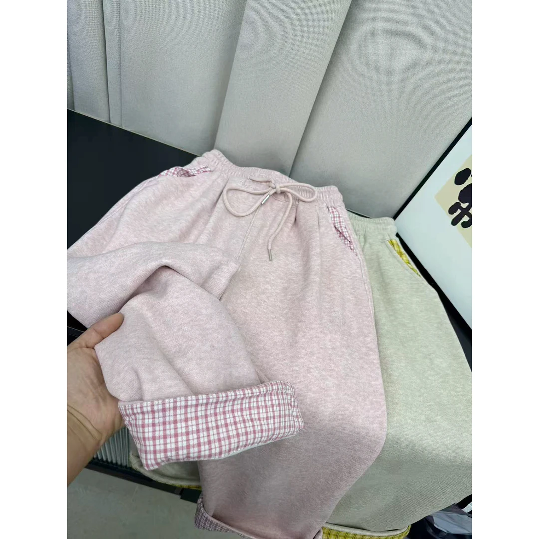 898 加绒双色糯米裤