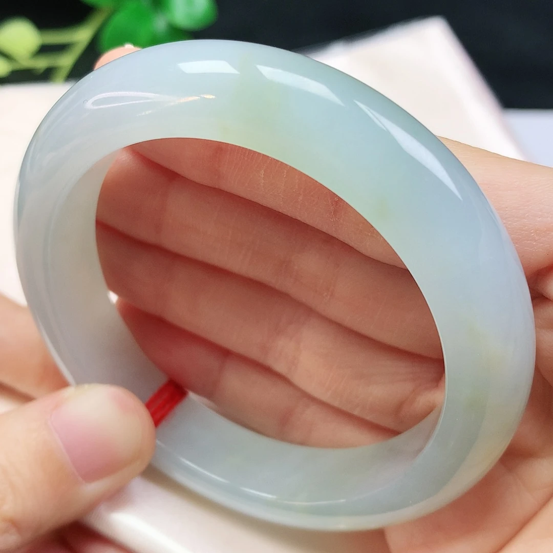 未镶嵌手镯翡翠53.9圈口冰胶洒金603