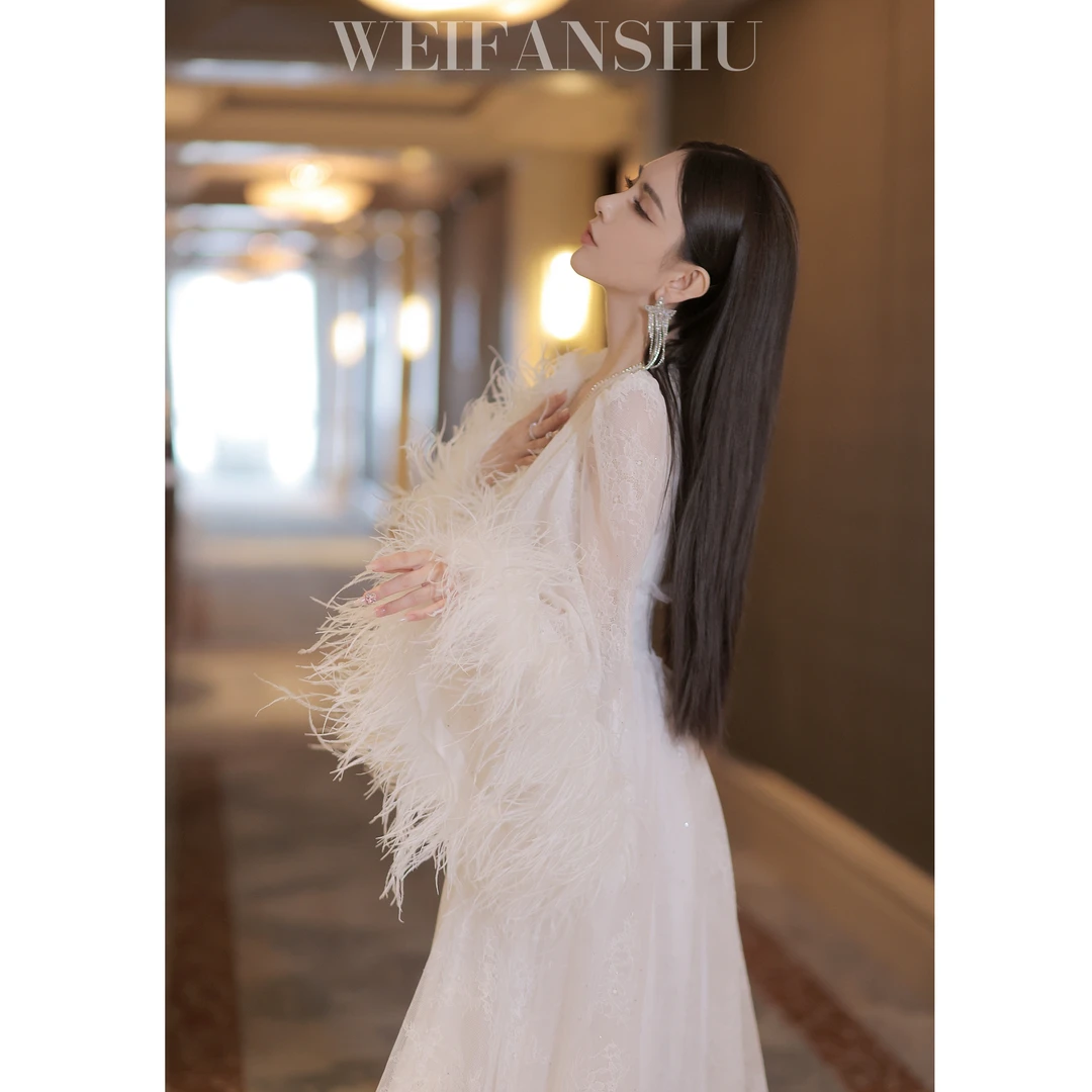 WEIFANSHU/魏凡舒雪羽仙姬私定晨袍套装