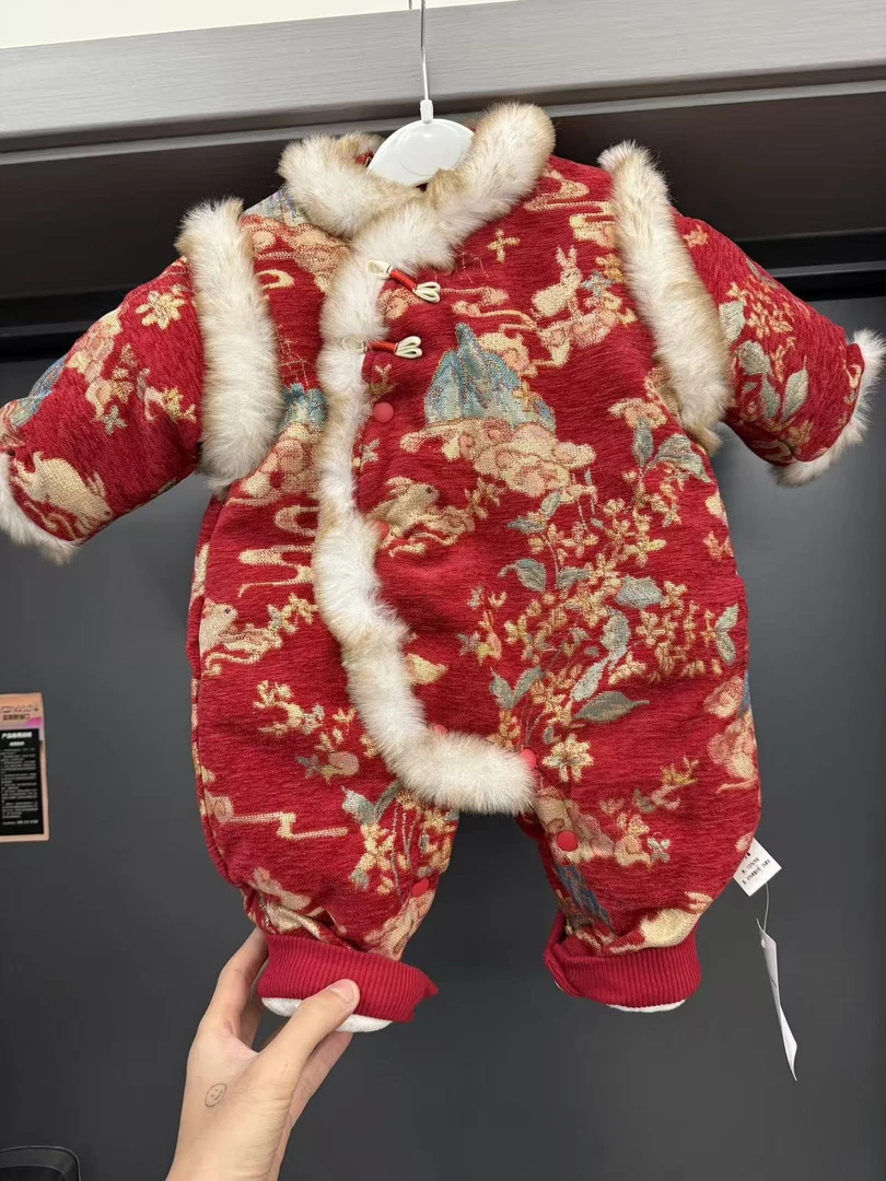 婴幼儿刺绣拜年服婴儿