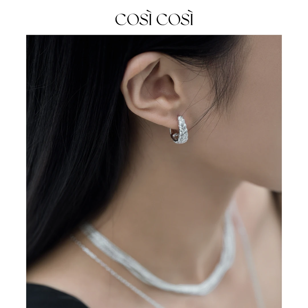 925银耳饰 [cosicosi] 925银拉丝工艺编织耳环