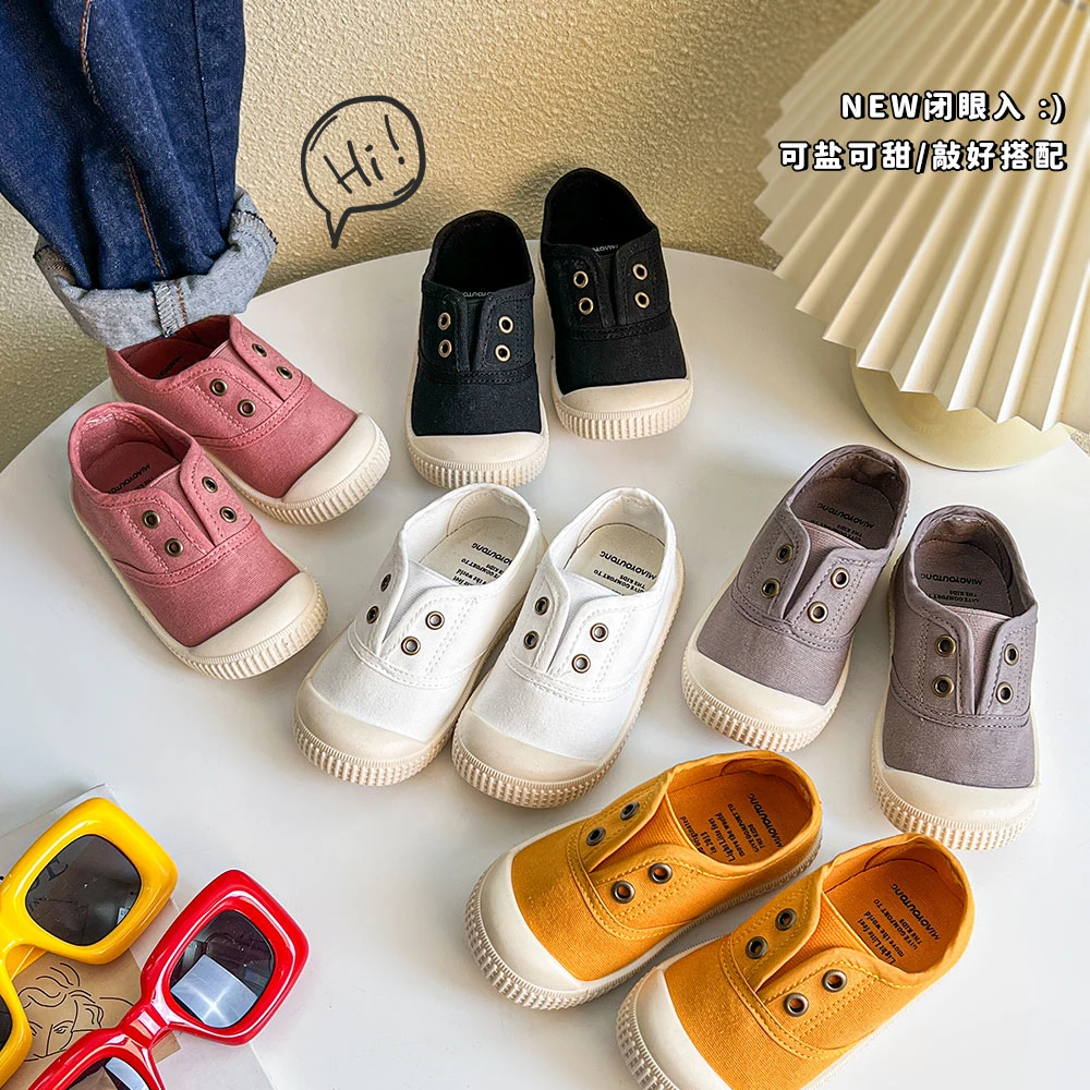 儿童新款布鞋软底帆布鞋男童女童幼儿园小白鞋室内鞋软底宝宝鞋