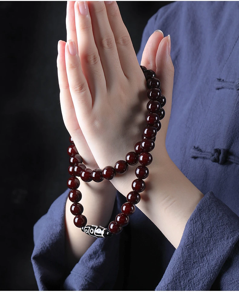 新中式溏心老料菩提根手串双圈男女手持文玩盘玩佛珠念珠