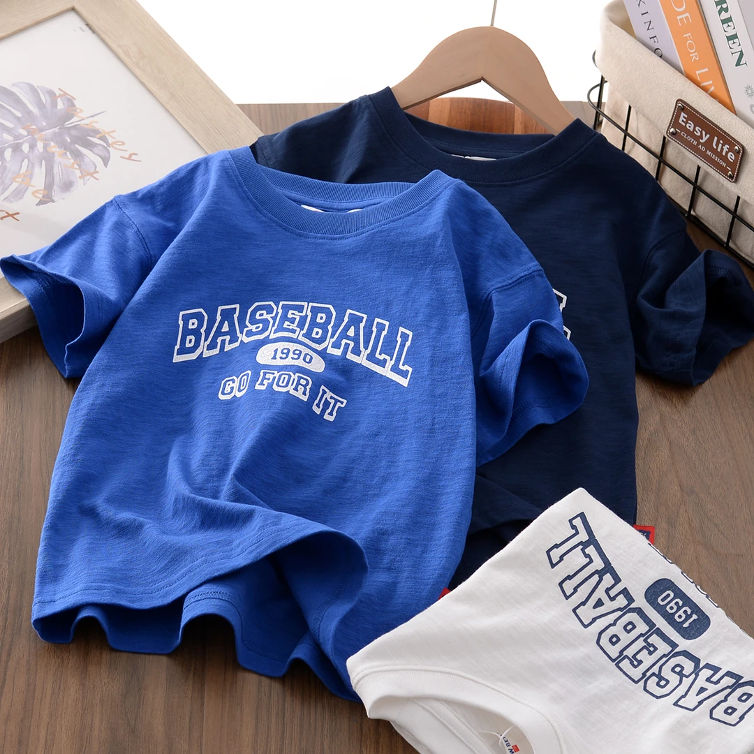 XZ245【软糯透气】儿童夏新纯棉印花半袖T恤中大童圆领短袖