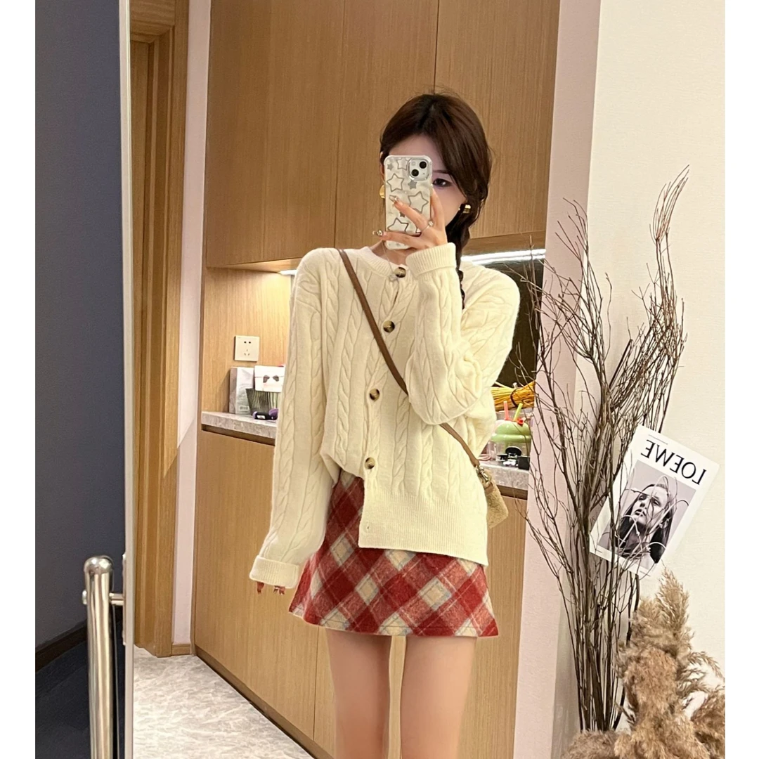 113韩版针织开衫时尚长袖春秋季毛衣女短款显瘦保暖气质简约百搭