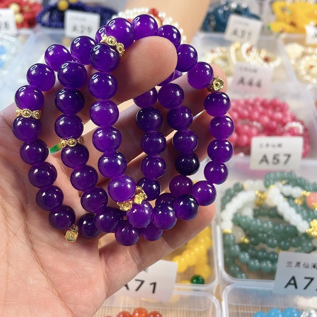 檀香木手串银S925镀金镶嵌