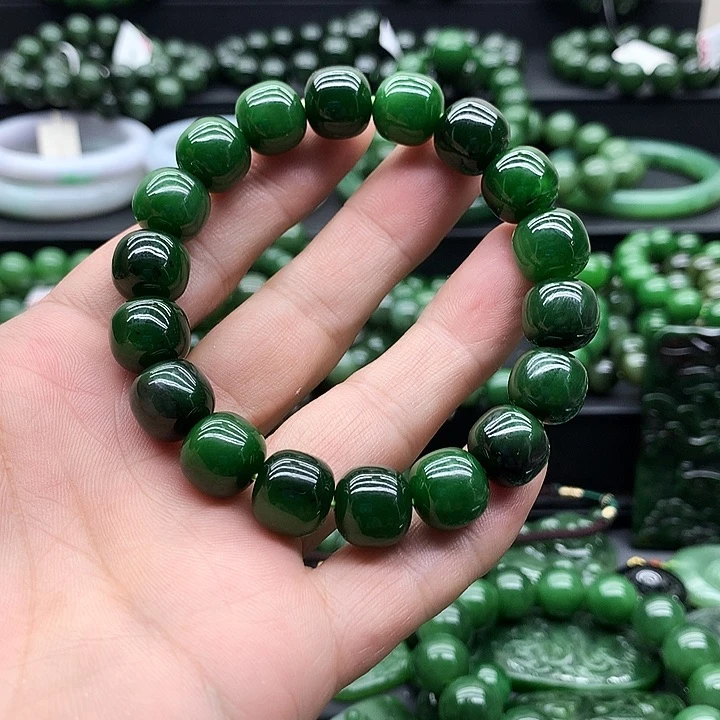 手链未镶嵌和田玉（碧玉）心**水