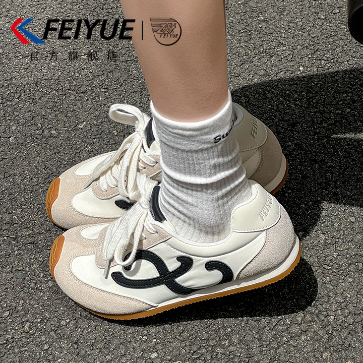 feiyue/飞跃夏季透气德训鞋女小众时髦平底复古阿甘鞋休闲板鞋