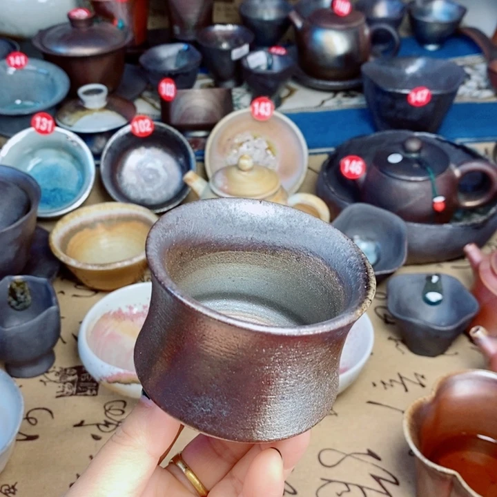 现代纯柴烧裸烧手工茶器