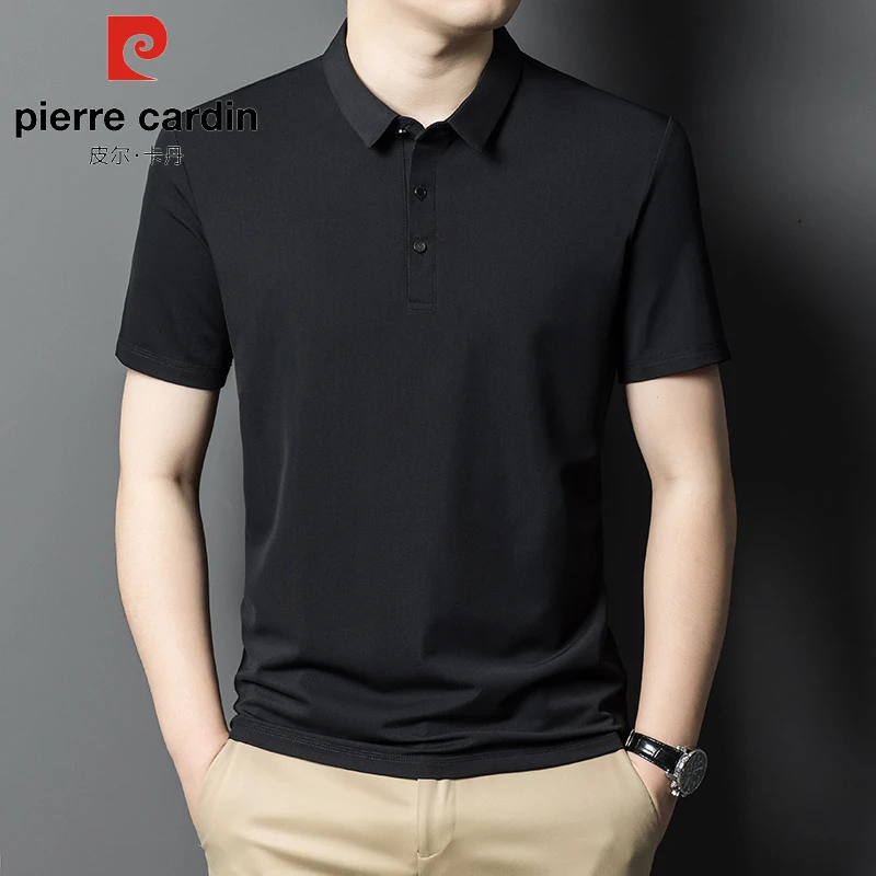 皮尔卡丹夏季薄款透气冰丝POLO衫男士休闲翻领商务休闲中青年短袖
