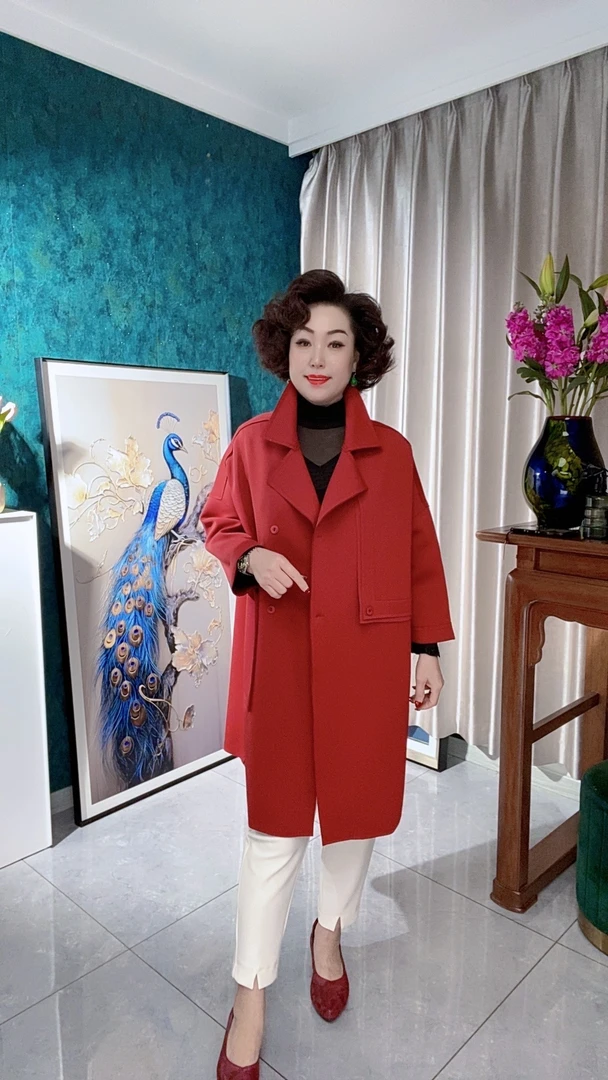 【敏敏家】新款净色翻领休闲外套