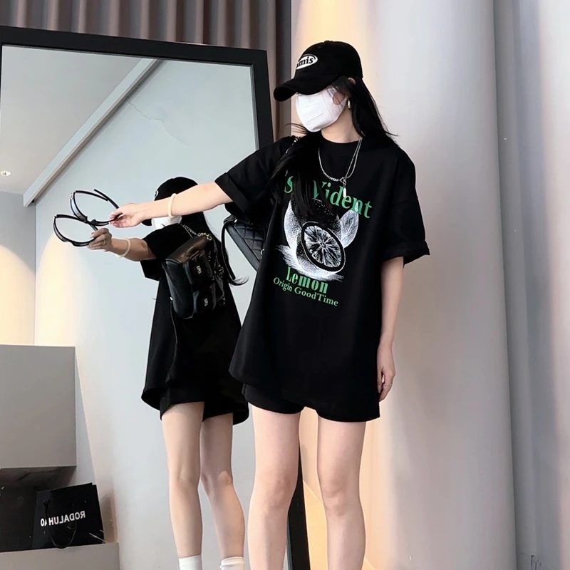 620宽松遮肉显瘦ins大码印花短袖t恤男女情侣夏季百搭下衣失踪
