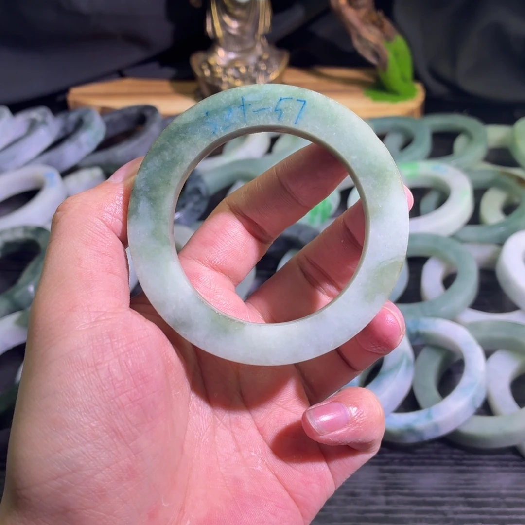 定制翡翠未镶嵌天然纹理随机，追求完美者慎拍