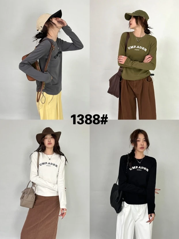 088【夏季新款】胸前字母umf圆领打底（1388）