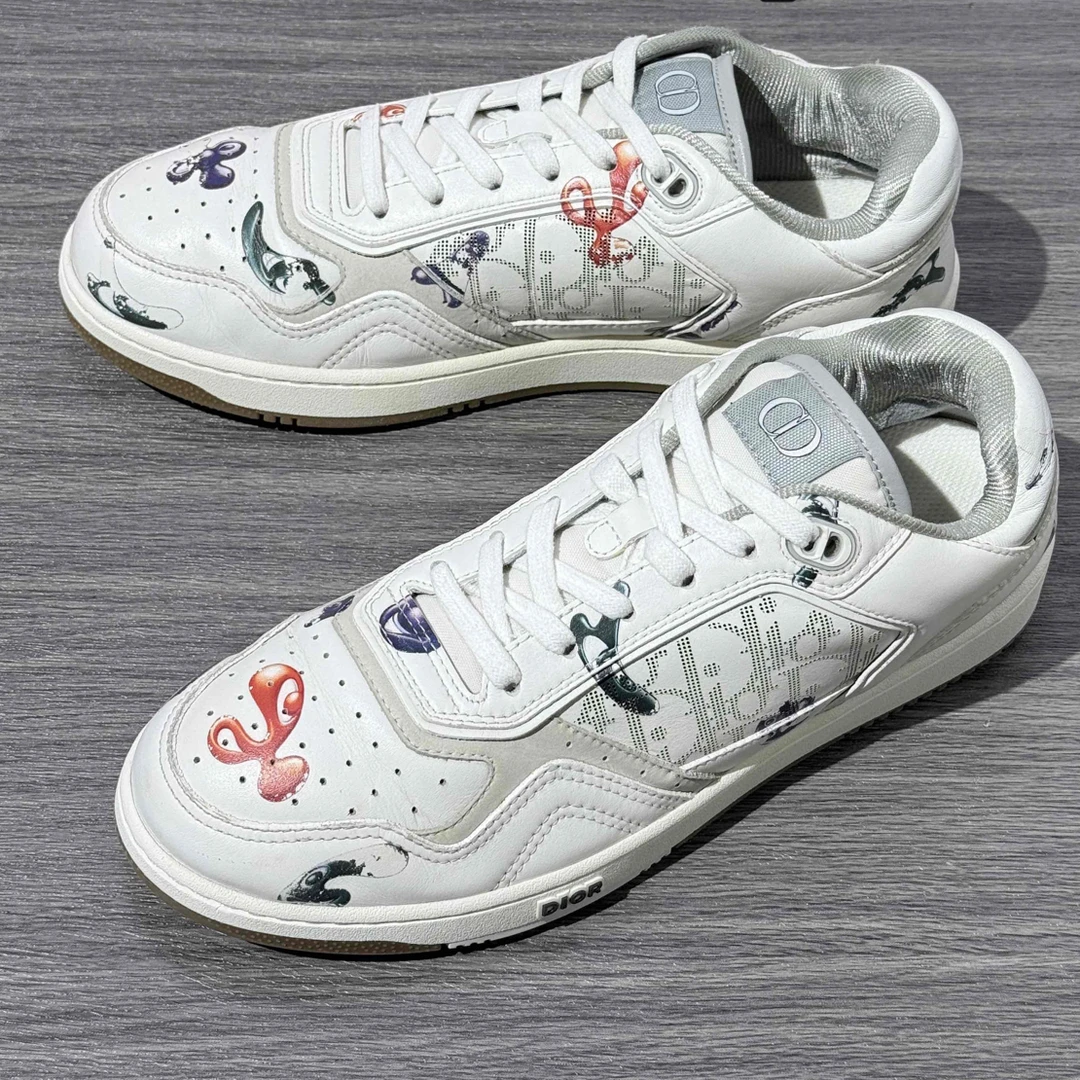 90新 DIOR/迪奥 42码 B27白色彩绘 时尚板鞋