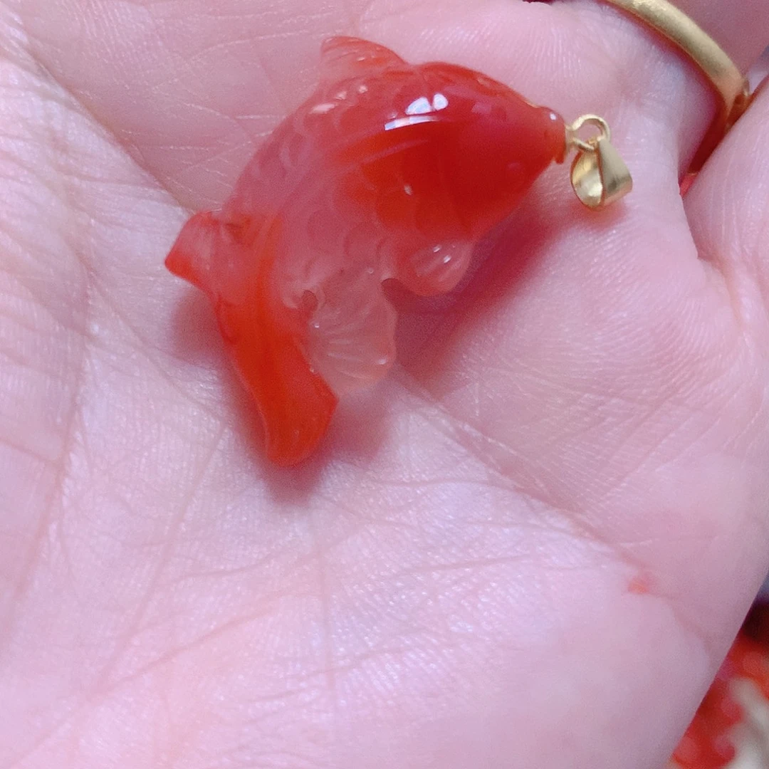 南红玛瑙银S925镶嵌吊坠(不含链)
