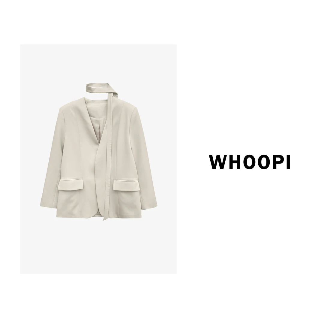 【Whoopi】【秀场西服】版型chao正！老钱风极简无领西装外套通勤百搭