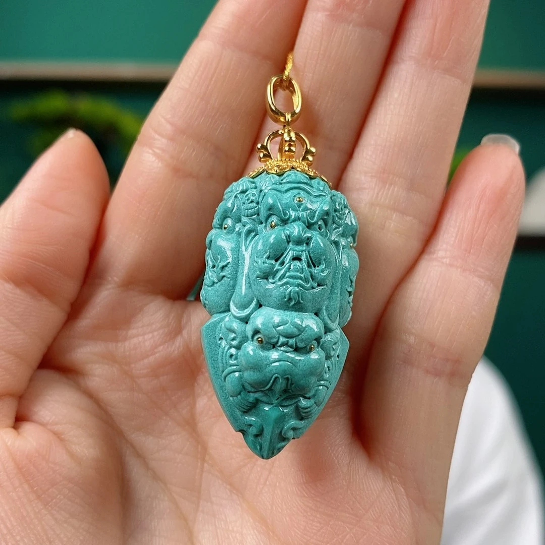 18K金镶嵌绿松石珠宝奇石