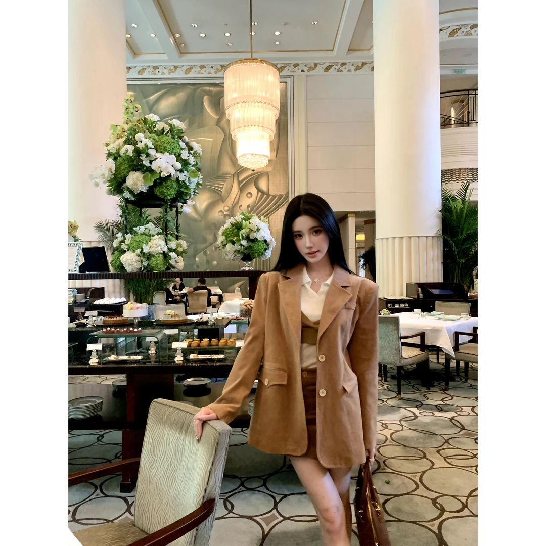 Barb chill 秋季复古灯芯绒西装外套