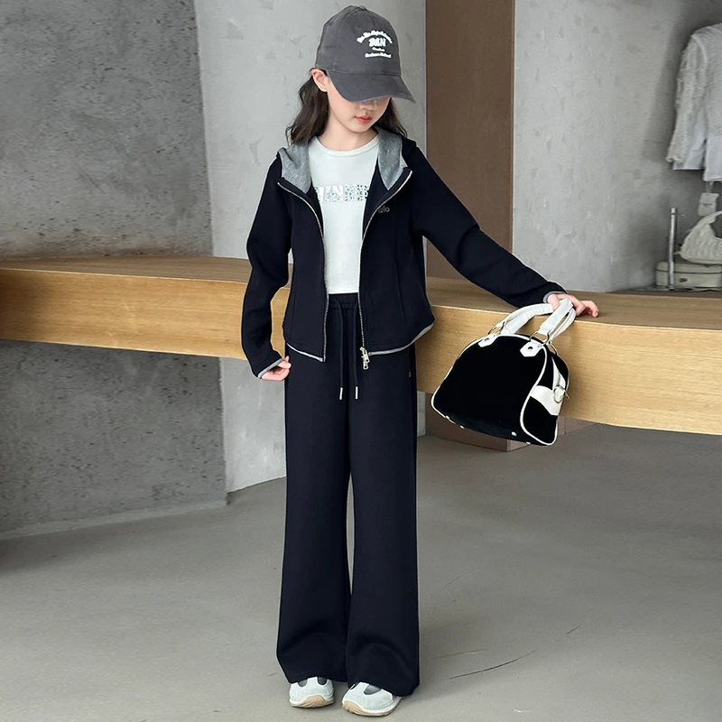 女童秋季韩版休闲运动套装新款中大童洋气时髦外套儿童秋装两件套