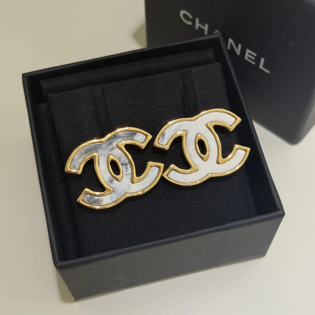 95新 Chanel/香奈儿 23A水墨晕染双C大耳钉 2505454