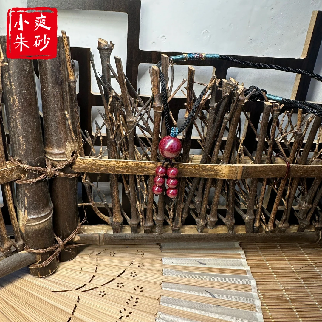 含辰砂工艺品【小爽朱砂】古法高压原矿七星转运珠男女戴可DIY